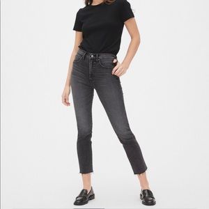High Rise Black Cigarette Jeans - Gap